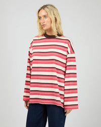 Dolly LS Stripe Tee - Berry