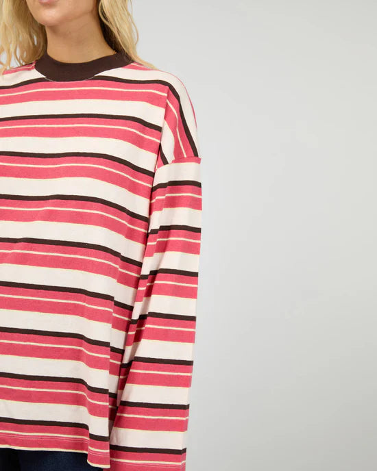 Dolly LS Stripe Tee - Berry