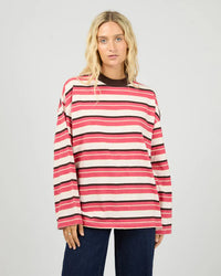 Dolly LS Stripe Tee - Berry