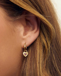 Ruby Heart Earrings - Red