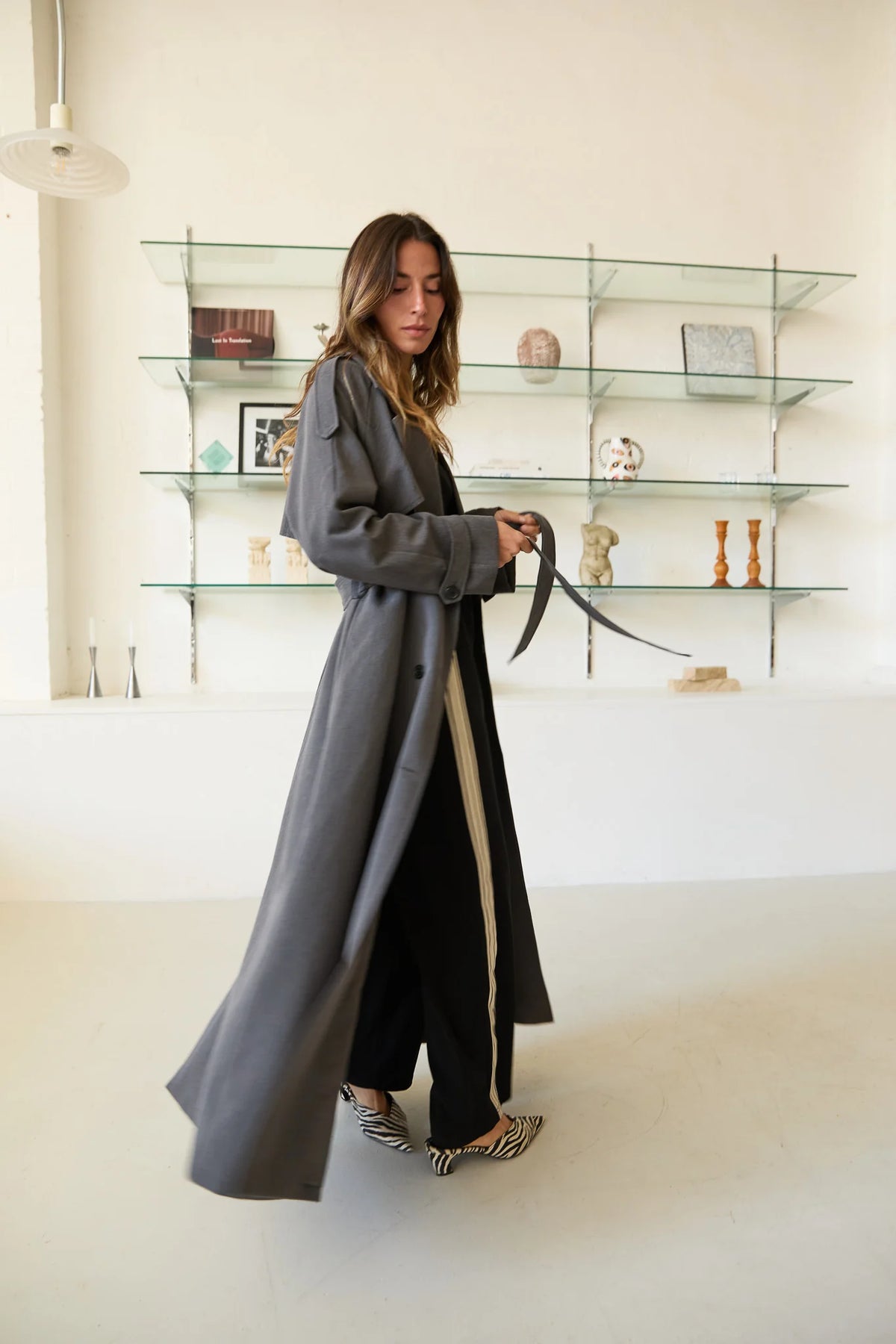 Serena Trench Coat - Steel Grey