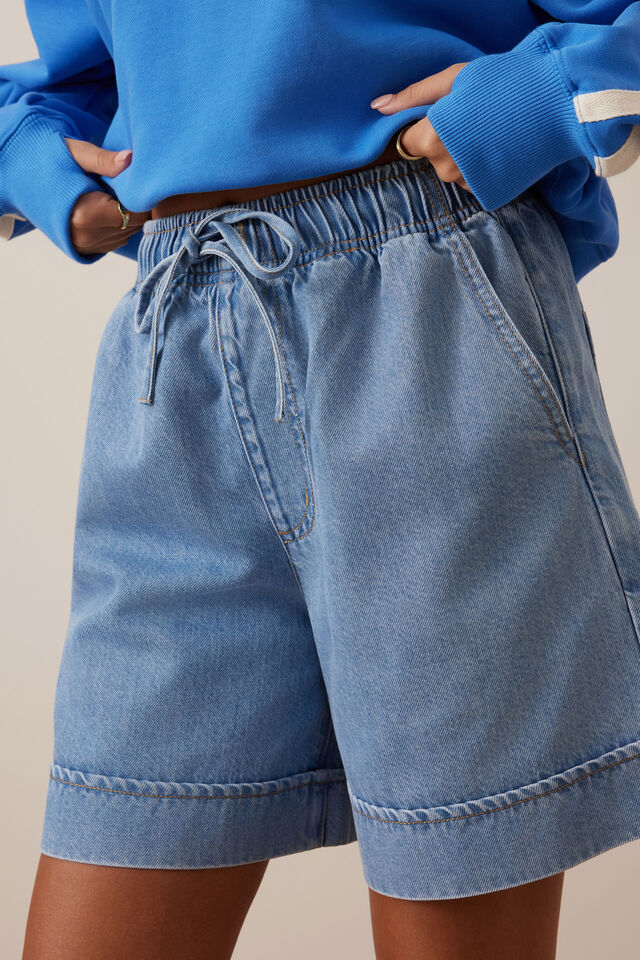 Andie Drawstring Short - Vintage Blue
