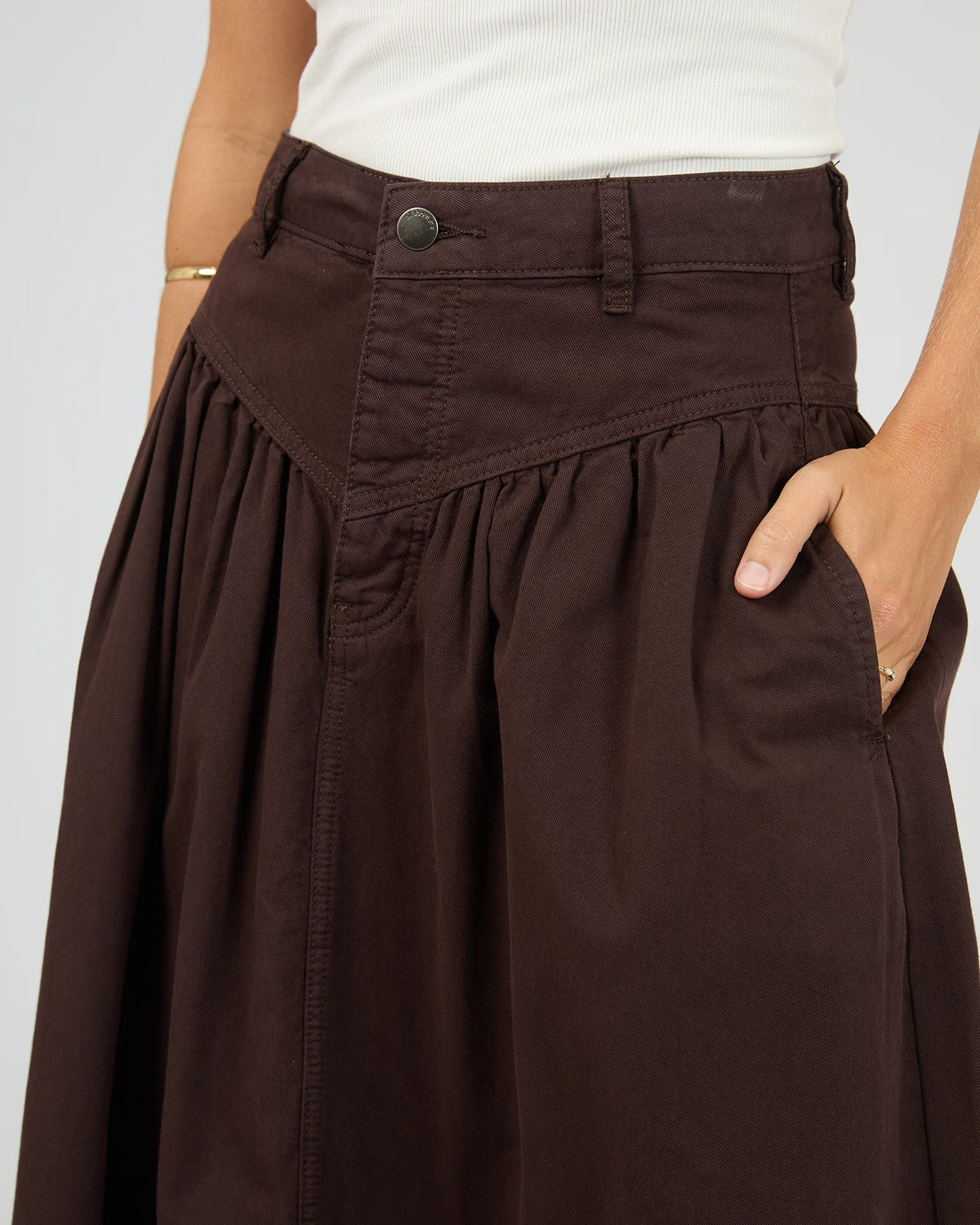 Arlo Maxi Skirt - Brown. All About Eve
