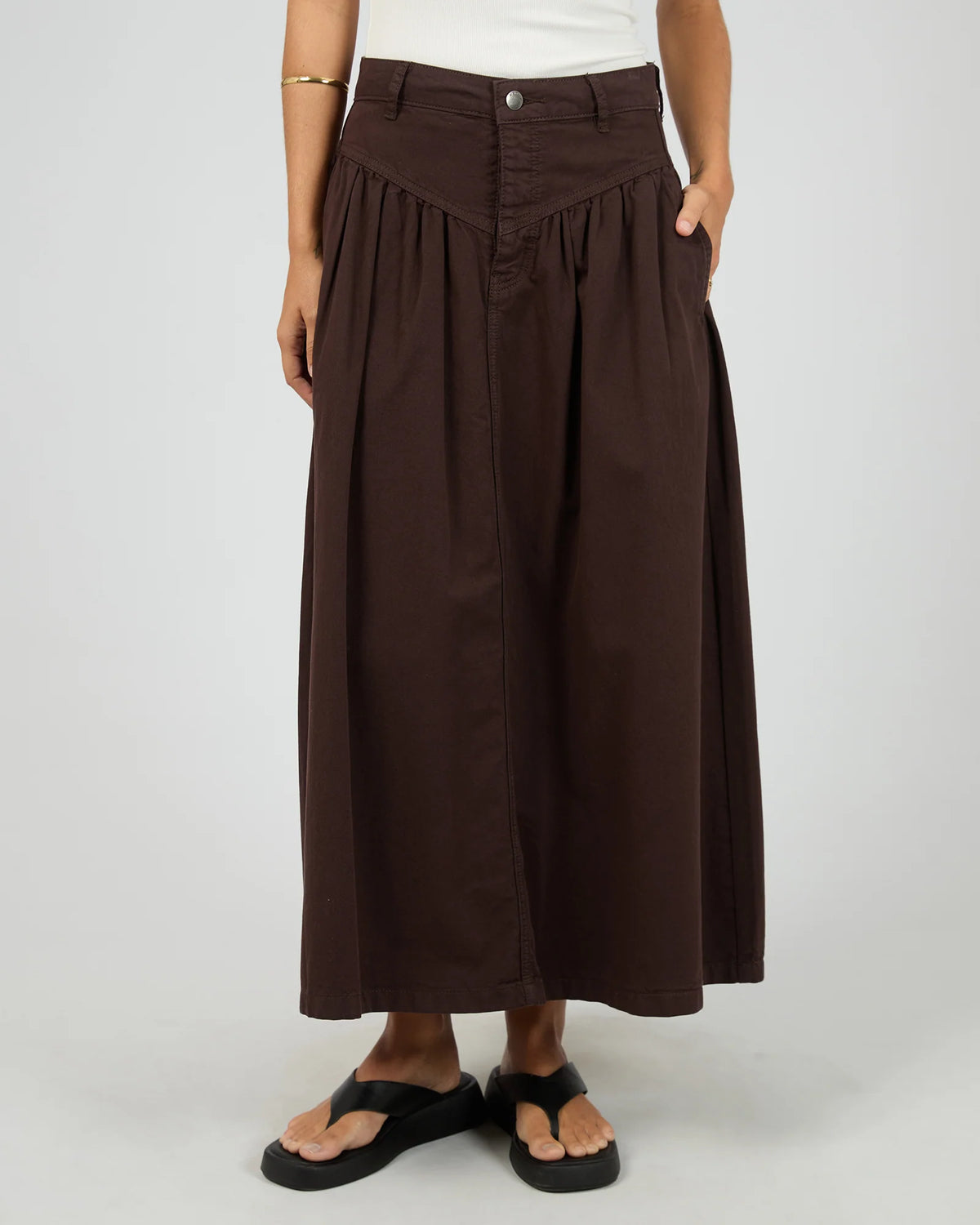 Arlo Maxi Skirt - Brown. All About Eve