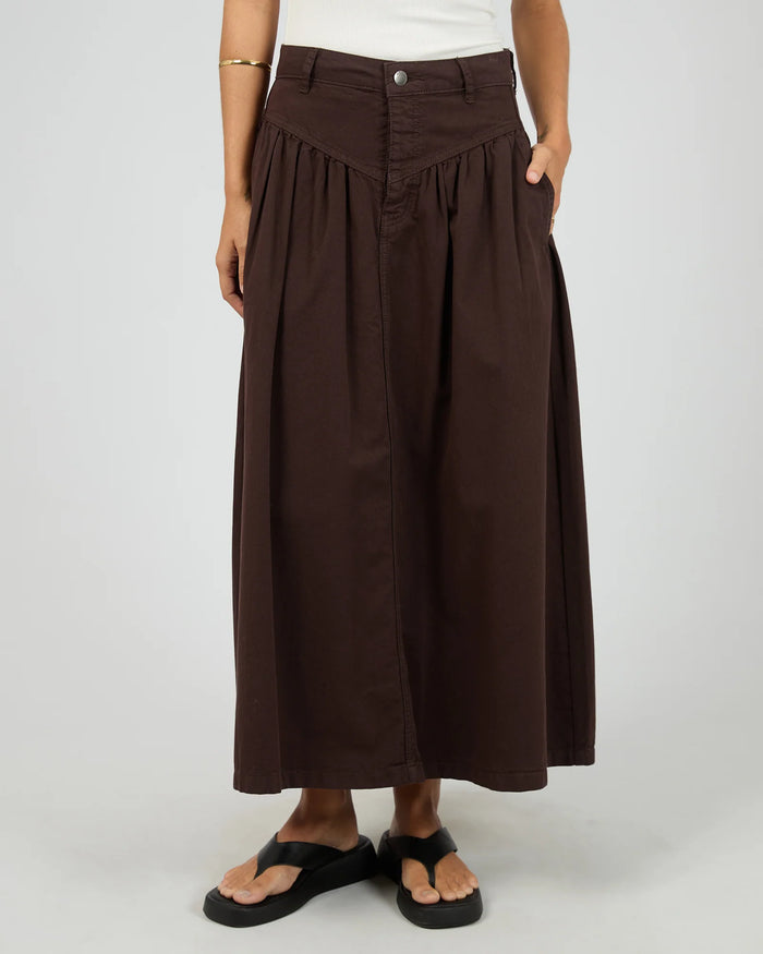 Arlo Maxi Skirt - Brown. All About Eve