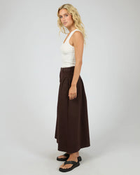 Arlo Maxi Skirt - Brown. All About Eve