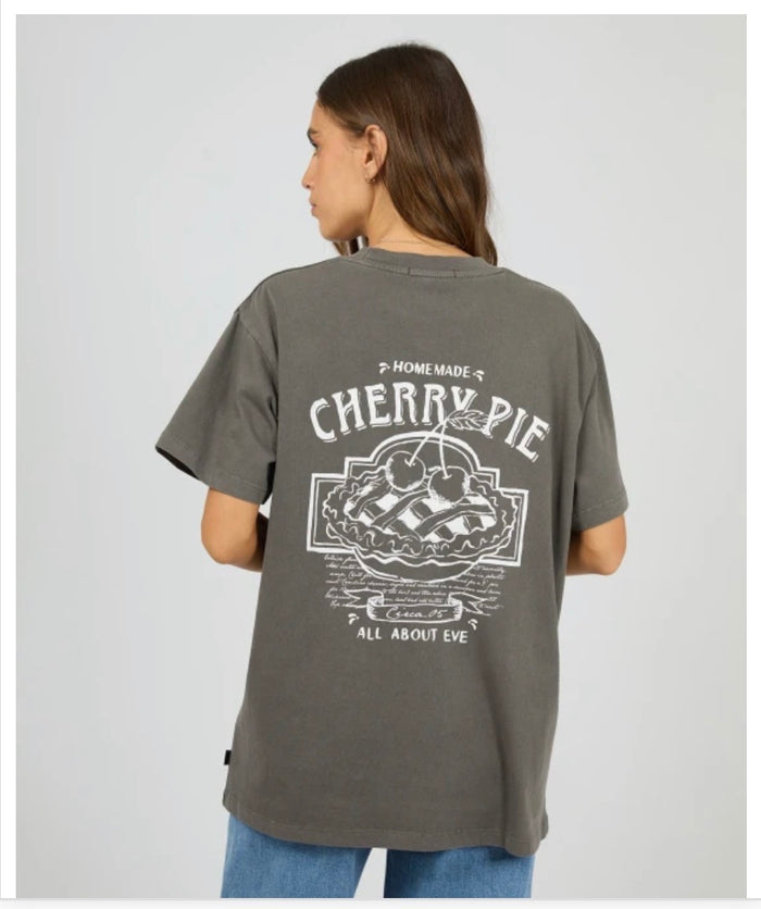 Cherry Pie Relaxed Tee - Charcoal