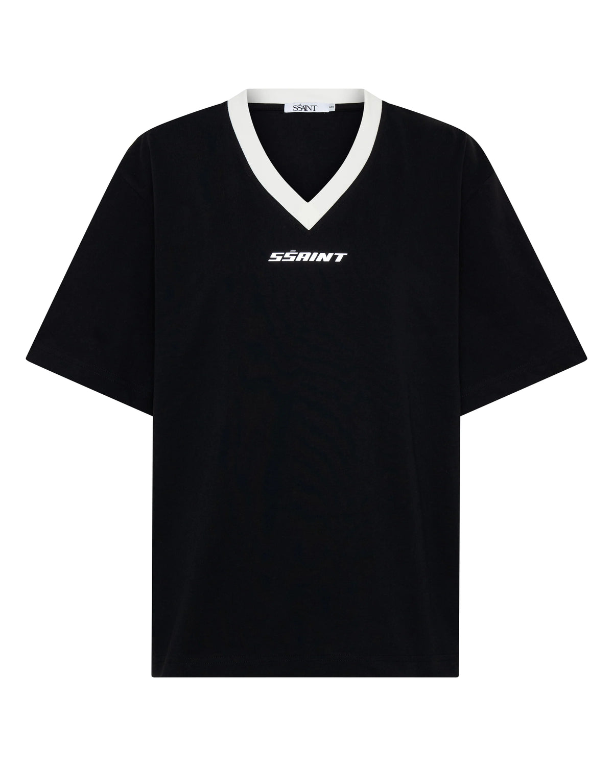 Reflective V Neck Tee - Black