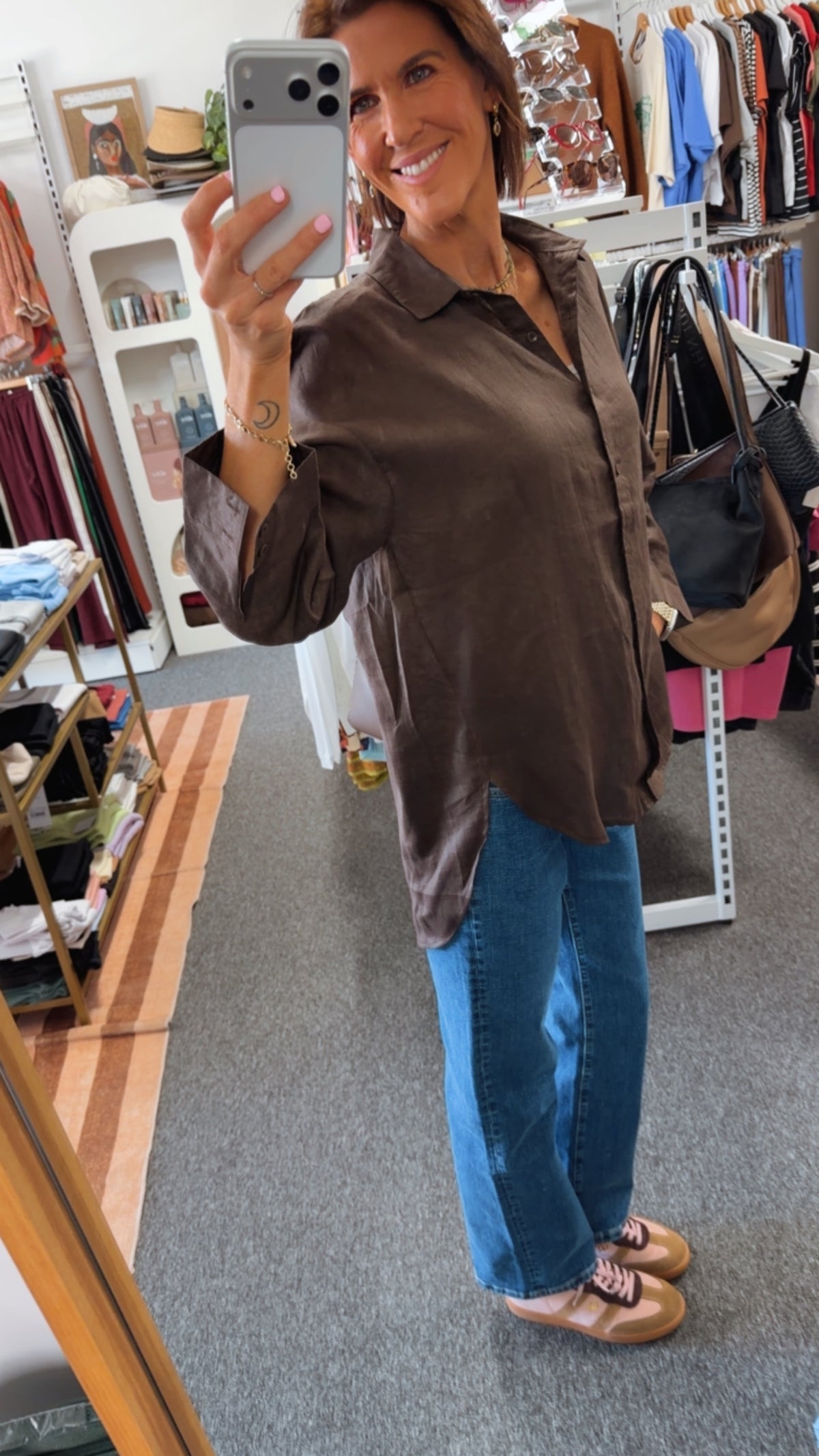 Chocolate Boyfriend Linen Shirt - Little Lies
