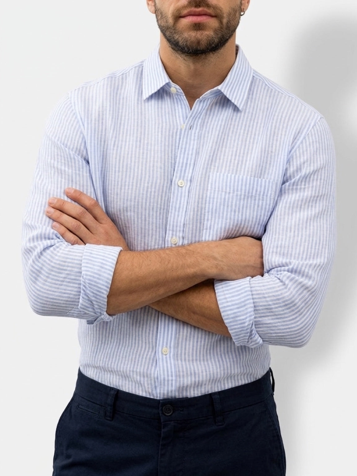 Stripe Shirt - Blue & White Stripe