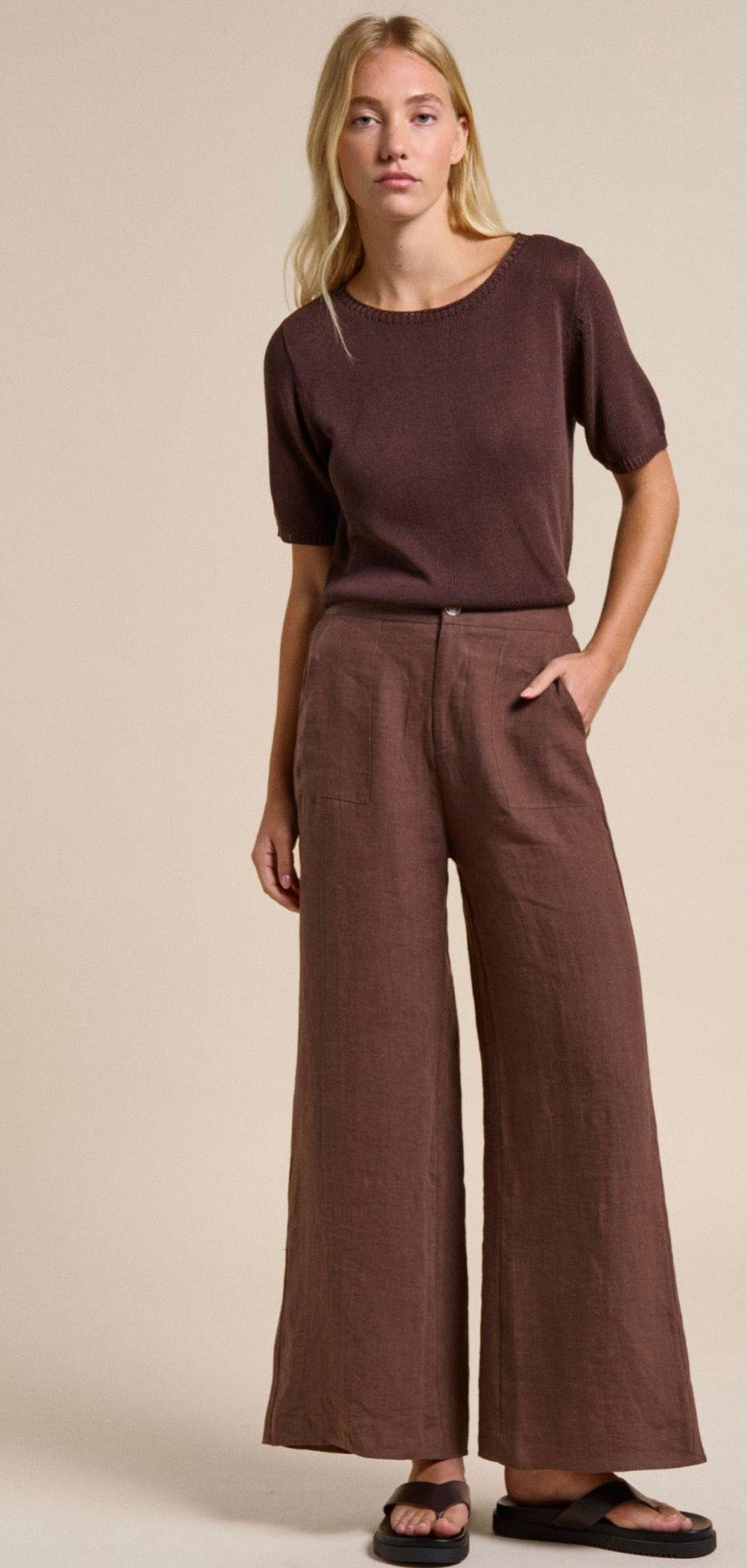 Jude Linen Pants - Chocolate