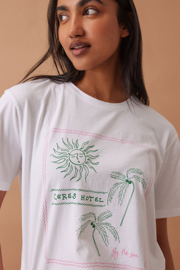 Stevie Slouchy Tee - White Ceres Hotel