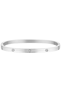 Dylan Bangle Silver- Celestial Clear