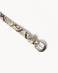 Bella Belt - Cream Snake-Silver