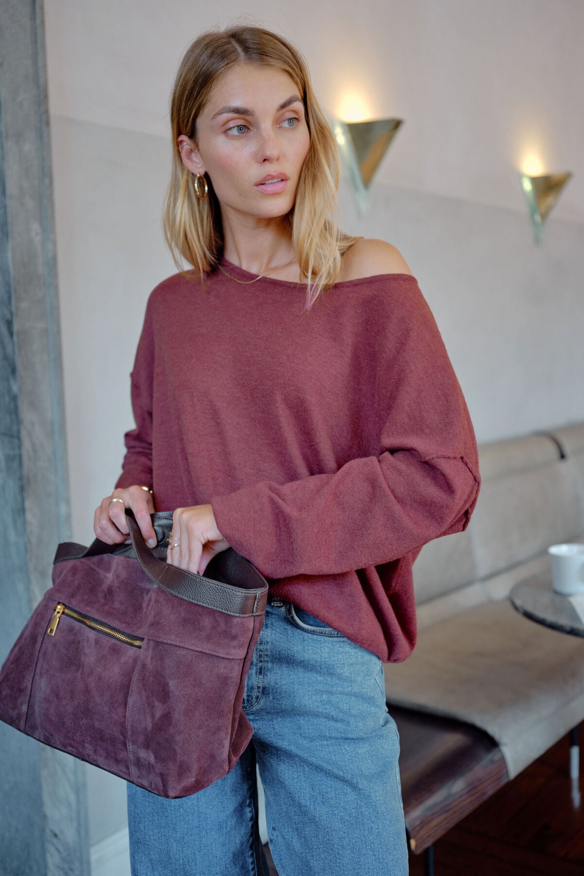 LIZA DRAPEY SOFT KNIT/WASHED BURGUNDY