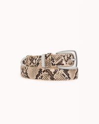 Brynlee Belt - Cream Snake-Silver
