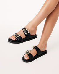 Billini slide, black slide, sandal, Theresa, shoe