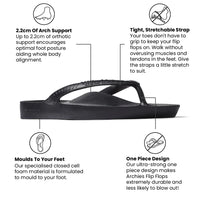 Arch Support Thongs - Classic Black