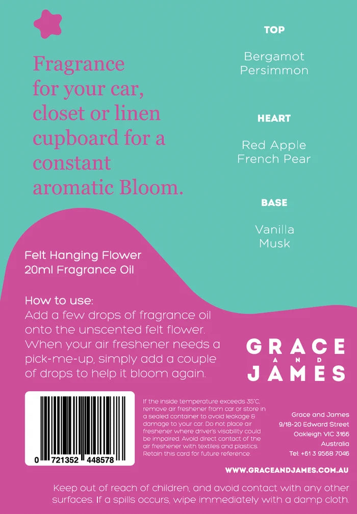 Bloom Collection - Persimmon & Vanilla Felt Air Freshener