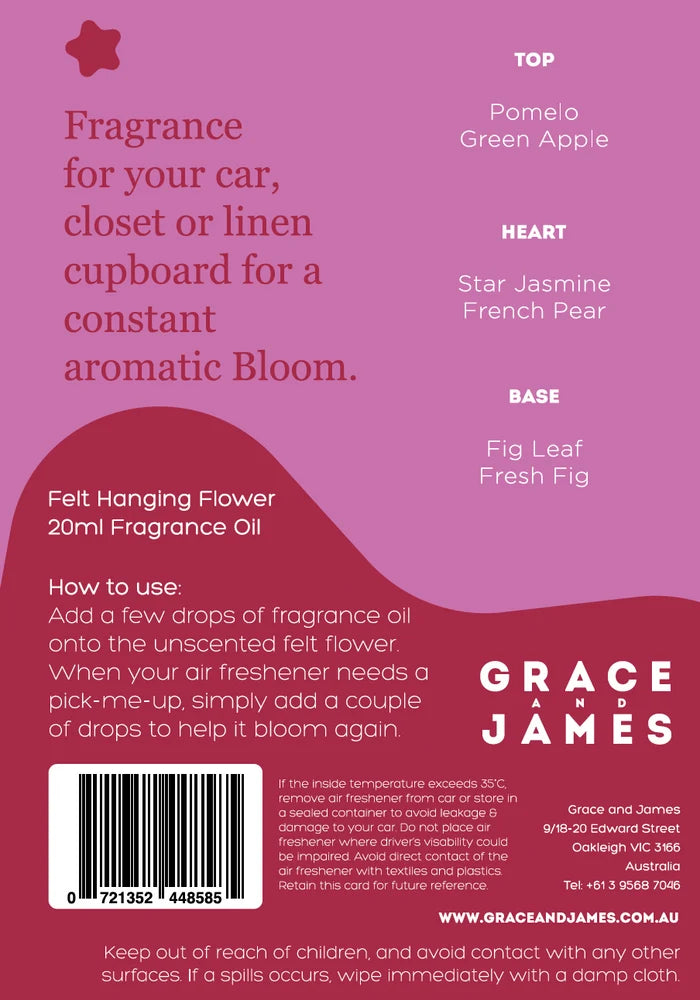 Bloom Collection - Turkish Fig & Pear Felt Air Freshener