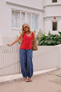 Bloom Slouchy Scoop Tank - Heritage Red. Ceres Life