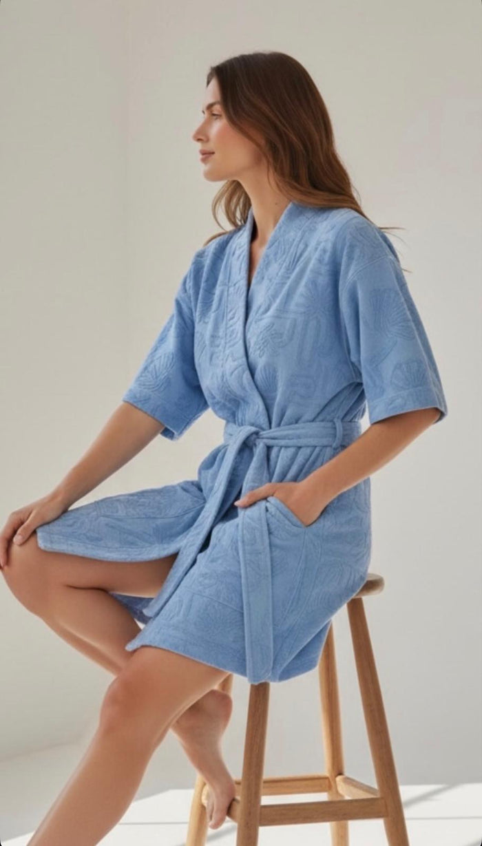Blue Towelling Robe