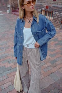 Bobbi Side Pocket Denim Shacket - Indigo. Ceres Life