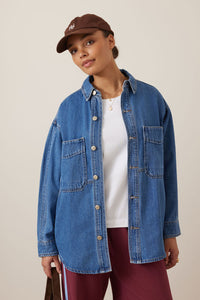 Bobbi Side Pocket Denim Shacket - Indigo. Ceres Life