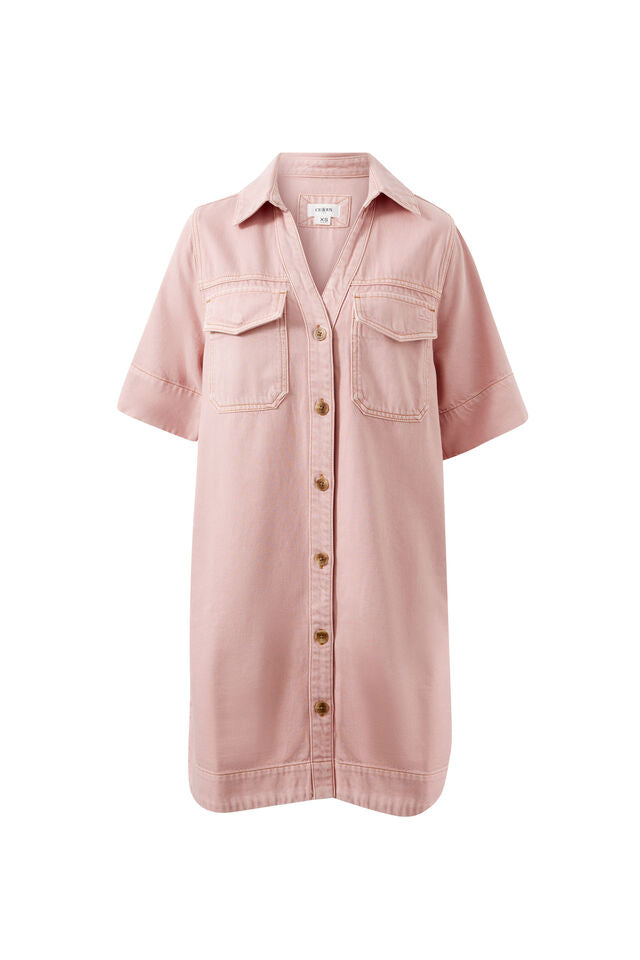 Bonnie Relaxed Shirt Dress - Blossom Pink. Ceres Life