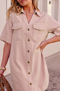 Bonnie Relaxed Shirt Dress - Blossom Pink. Ceres Life