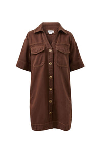 Bonnie Relaxed Shirt Dress - Chocolate. Ceres Life