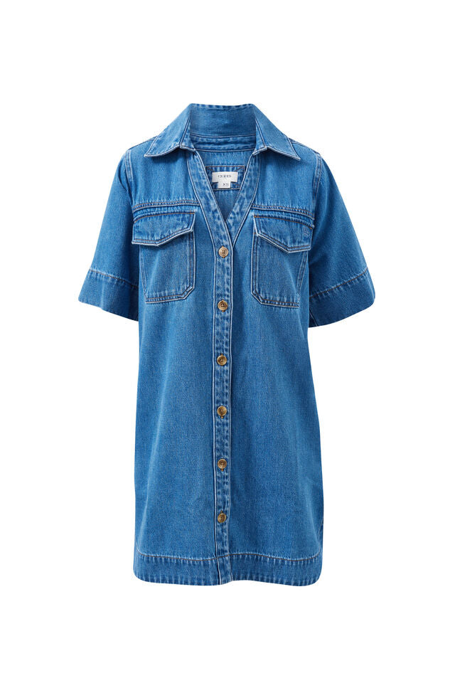 Bonnie Relaxed Shirt Dress - Fresh Indigo. Ceres Life