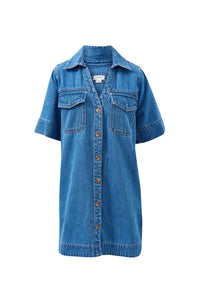 Bonnie Relaxed Shirt Dress - Fresh Indigo. Ceres Life
