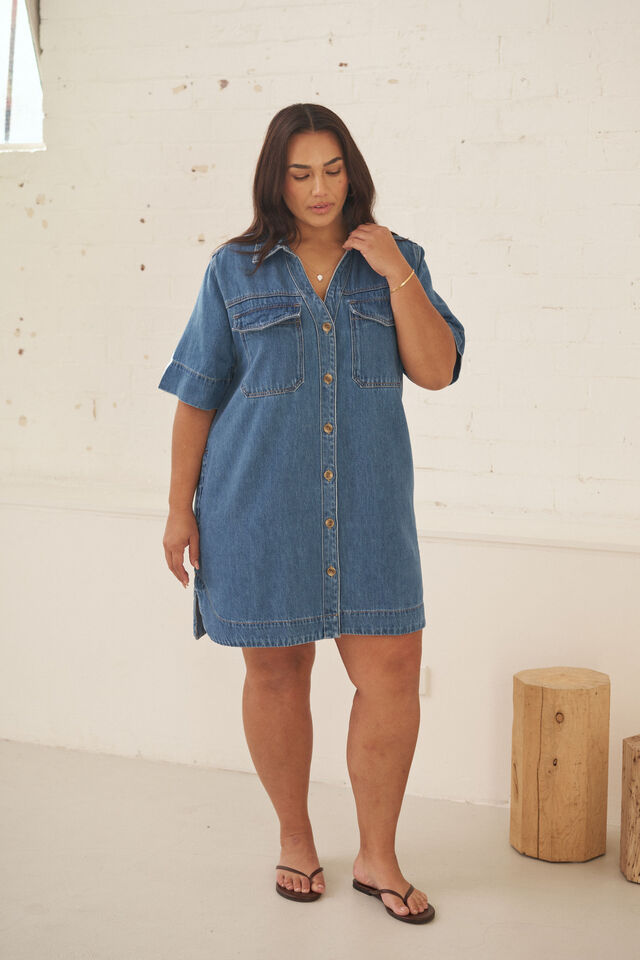 Bonnie Relaxed Shirt Dress - Fresh Indigo. Ceres Life