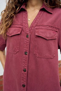 Bonnie Relaxed Shirt Dress - Mulberry