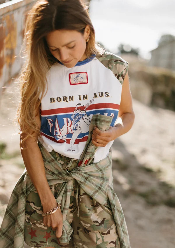 Born in Aus Raglan Tank