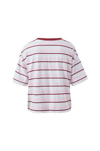 Brea Boxy Tee - Sunfaded Pink/Mulburry Stripe. Ceres Life