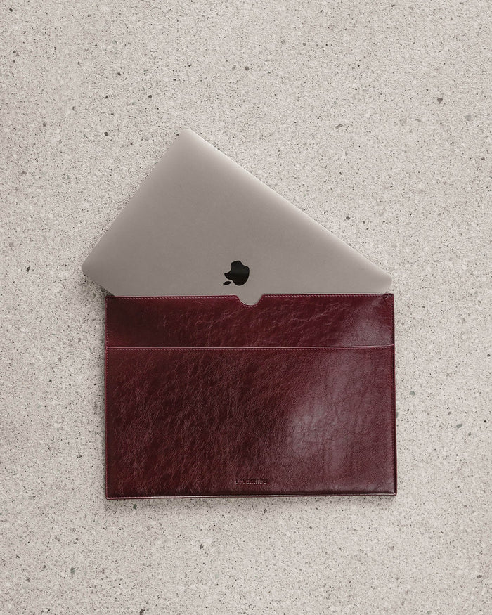 Brooke Laptop Slip - Burgundy Patent. Louenhide