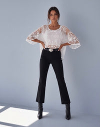 Butterfly Lace Top - White