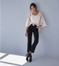 Butterfly Lace Top - White