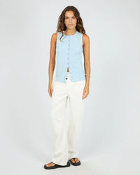 Button Up Tank - Light Blue. Silent Theory Women