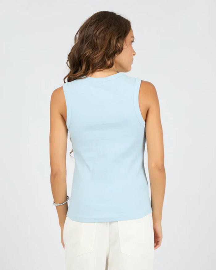 Button Up Tank - Light Blue. Silent Theory Women
