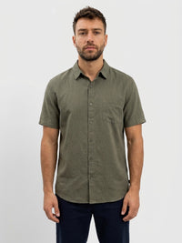 Linen Short Sleeve Shirt II - Khaki
