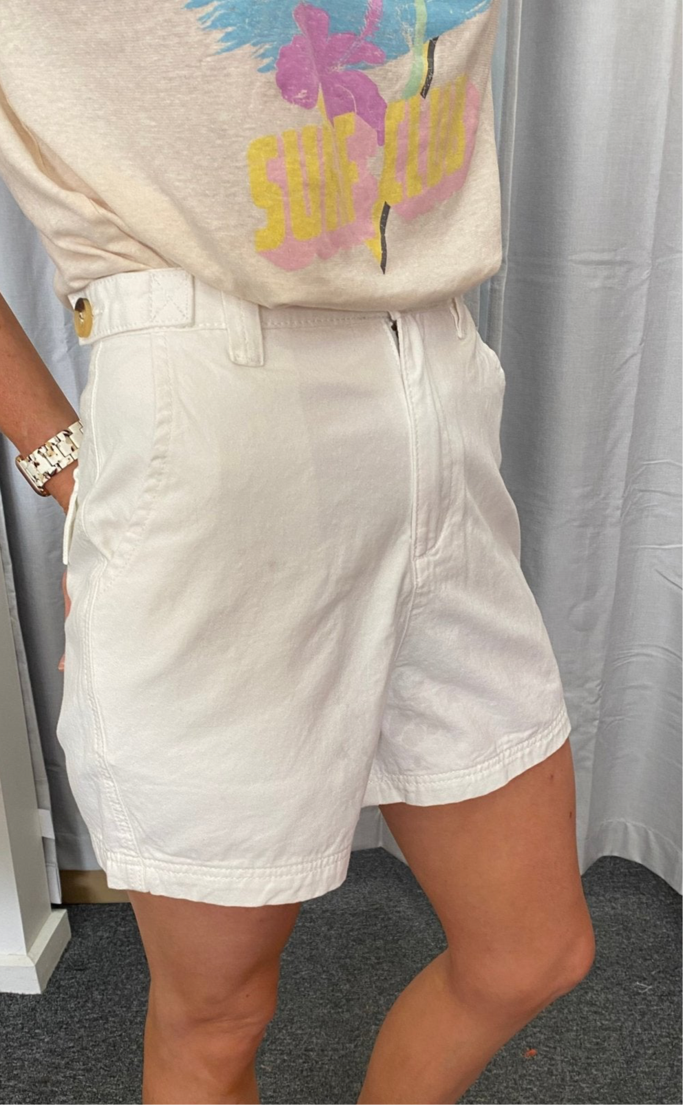 White Denim Shorts