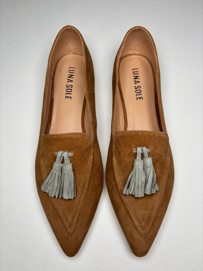 Luna Sole Palace - Brown/Light Blue Suede