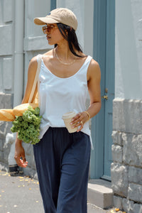 Bloom Slouchy Scoop Tank - White