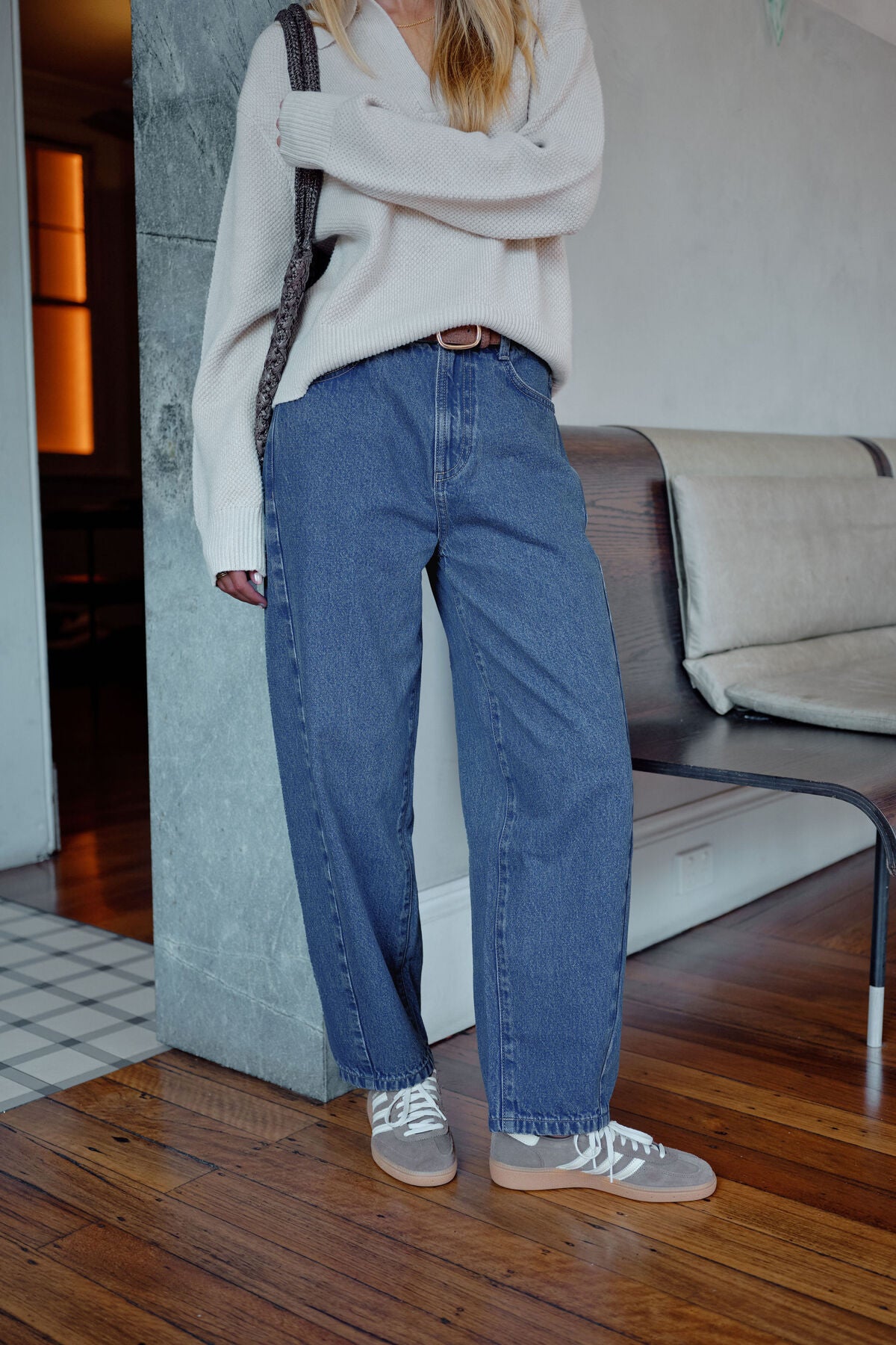 Leah Tapered Barrel Jean - Fresh Indigo