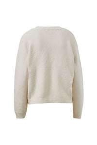 June V Neck Knit Pullover - Milk