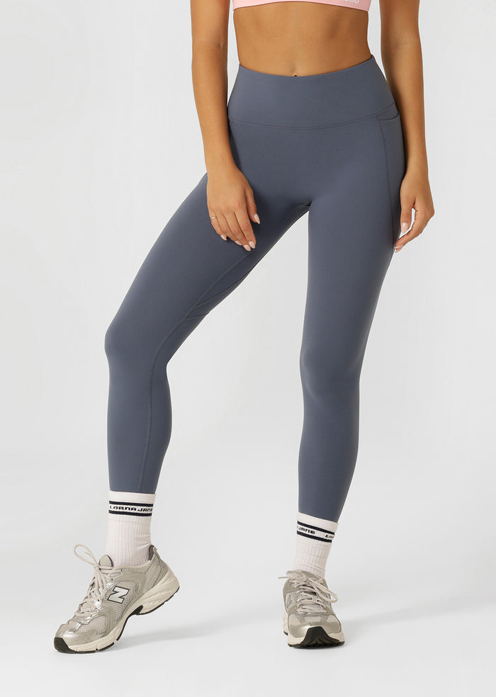Amy No Ride Phone Pocket Full Length Leggings - Dark Powder Grey