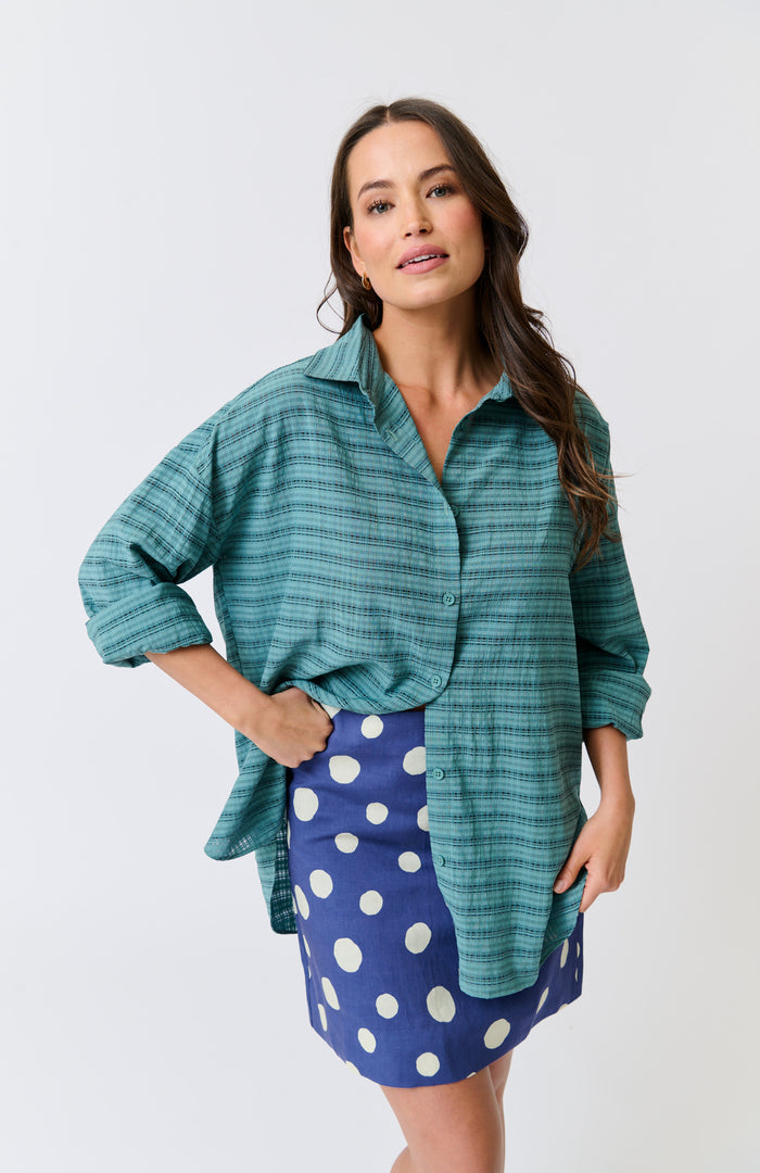 Maya Shirt - Jade Check